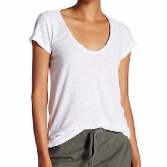 James Perse Casual High Gauge Scoop Neck White T-Shirt sz: 2 - Picture 2 of 10